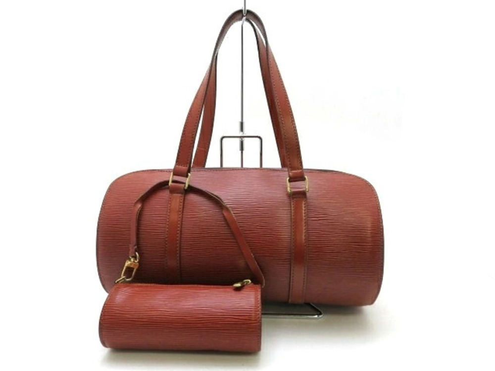 LOUIS VUITTON Soufflot Handbag Epi Leather Kenyan Brown
